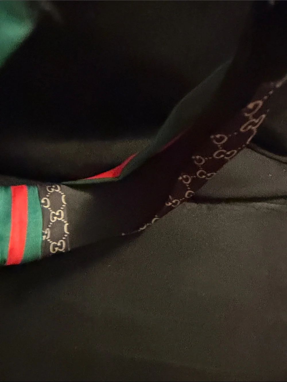 Designer-Inspired Black Headband with Red & Green Stripe